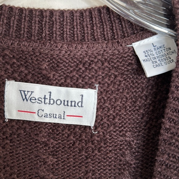 90s Westbound Casuals Brown Argyle Sweater Vest - Picture 3 of 8